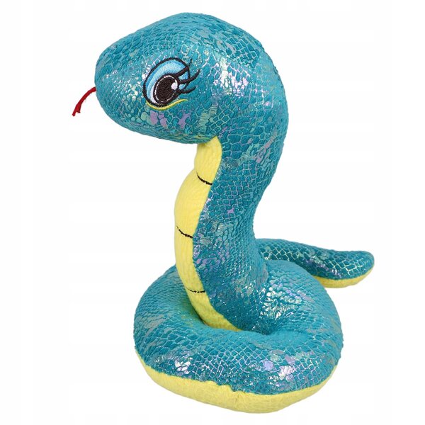 Realistische blaue Plüschschlangendekoration und Stofftier, 20 cm