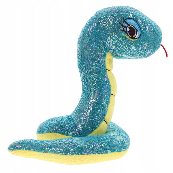Serpente Peluche Blu Realistico Decorazione e Giocattolo Morbido 20cm
