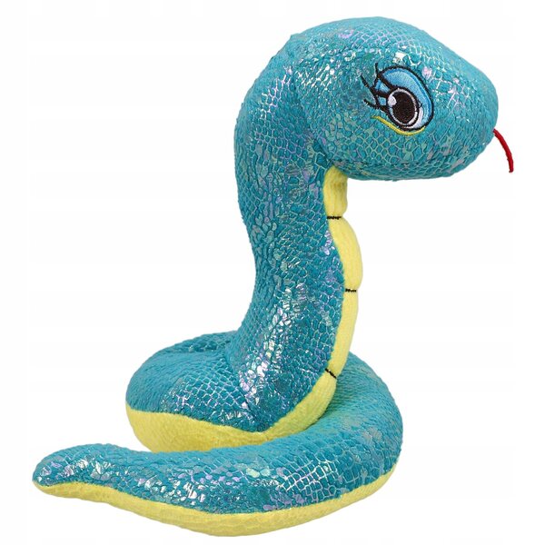 Serpente Peluche Blu Realistico Decorazione e Giocattolo Morbido 20cm