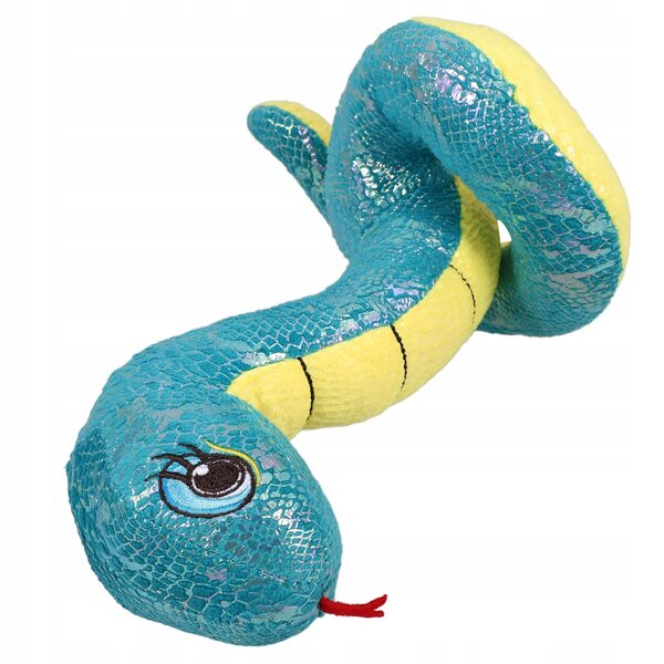 Serpente Peluche Blu Realistico Decorazione e Giocattolo Morbido 20cm