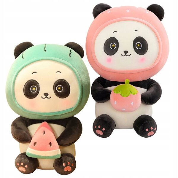 Set 2 Peluche Panda Morbidi e Creativi in Cotone PP per Bambini e Casa