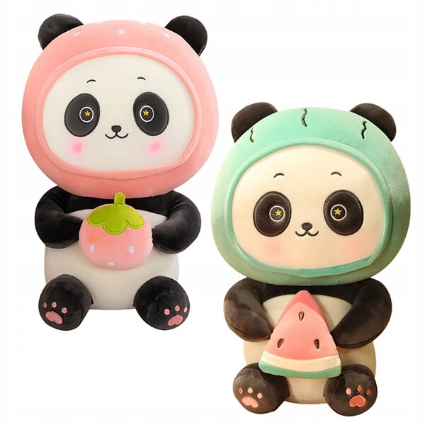 Set 2 Peluche Panda Morbidi e Creativi in Cotone PP per Bambini e Casa