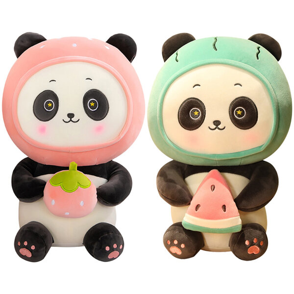 Set 2 Peluche Panda Morbidi e Creativi in Cotone PP per Bambini e Casa