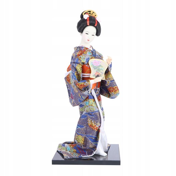 Lalca tradizionale giapponese Geisha in kimono colorato 30 cm decorazione da scrivania