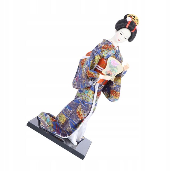 Lalca tradizionale giapponese Geisha in kimono colorato 30 cm decorazione da scrivania