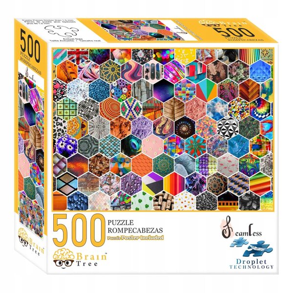 Brain Tree Puzzle 500 Teile mit einzigartigen Formen und langlebiger, matter Oberfläche