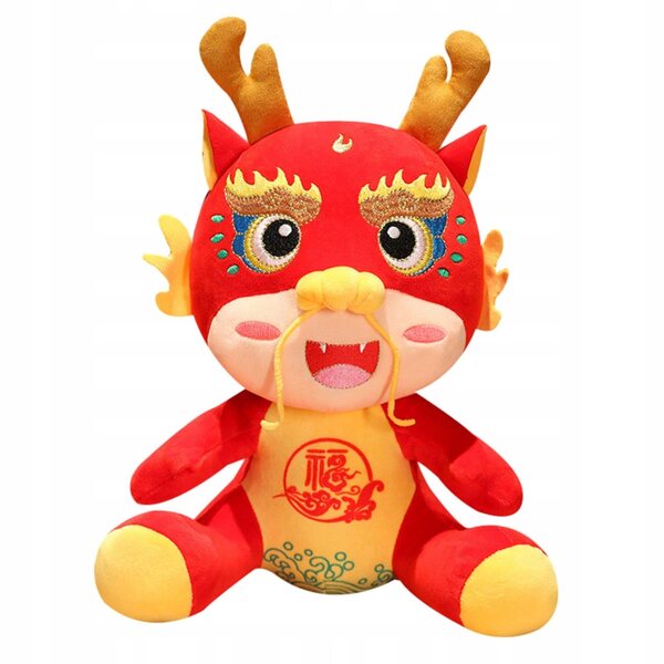 Dekorativer chinesischer Drache aus Plüsch, 25 cm – weich, glücklich und festlich
