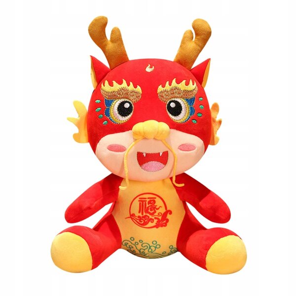 Dekorativer chinesischer Drache aus Plüsch, 25 cm – weich, glücklich und festlich