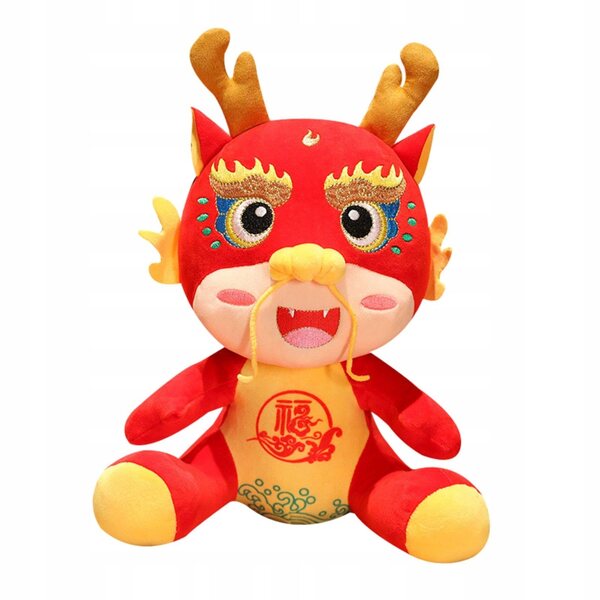 Dekorativer chinesischer Drache aus Plüsch, 25 cm – weich, glücklich und festlich