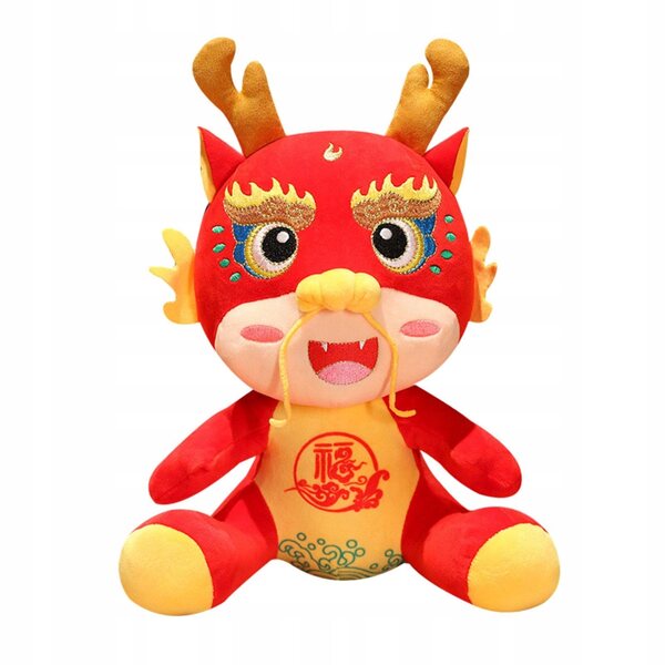 Dekorativer chinesischer Drache aus Plüsch, 25 cm – weich, glücklich und festlich