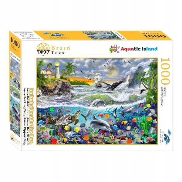 Brain Tree Wyspa Zatoka Puzzle 1000 Teile mit Platte und Zubehör inklusive