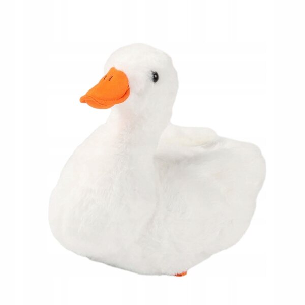Giocattolo di peluche a forma di anatra morbida e soffice 26 cm bianca