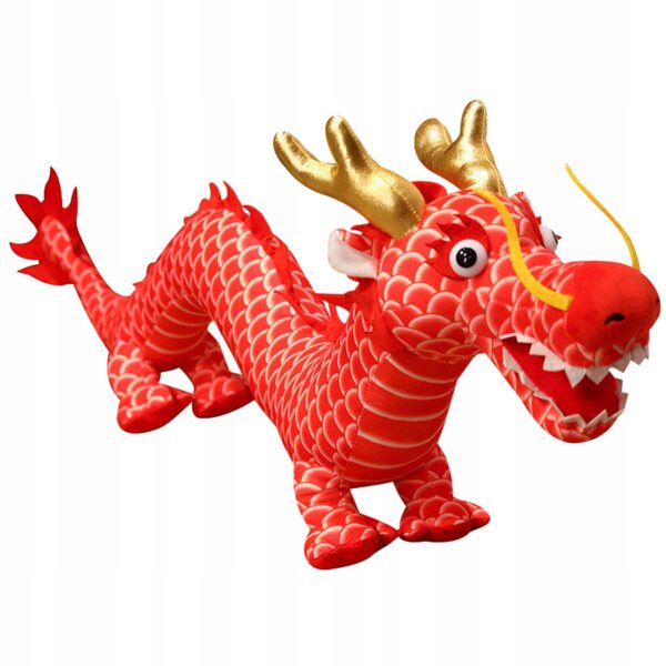 Peluche drago cinese 60 cm - bambola morbida e carina per il nuovo anno 2024