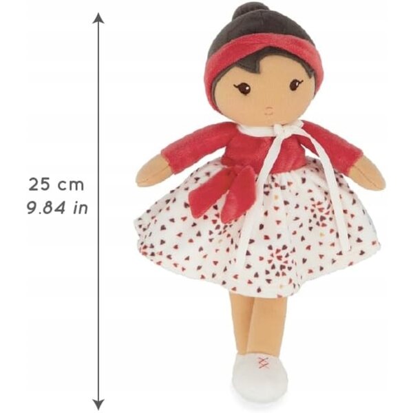 Bambola Emilie 25 cm morbido microvelluto con personalizzazione nome per bebè