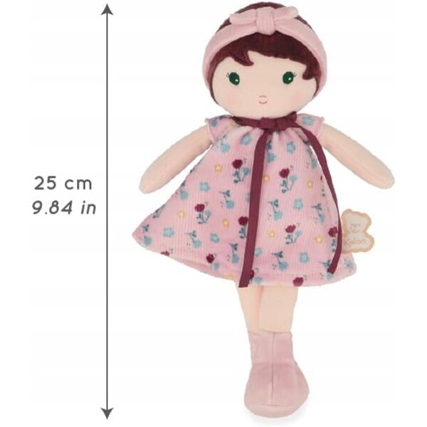 Bambola di Stoffa Léonie 25 cm con Abito in Velluto e Scarpe Morbide