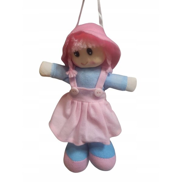 Morbida bambola di pezza colorata, 20 cm, con ciondolo, sicura per i bambini