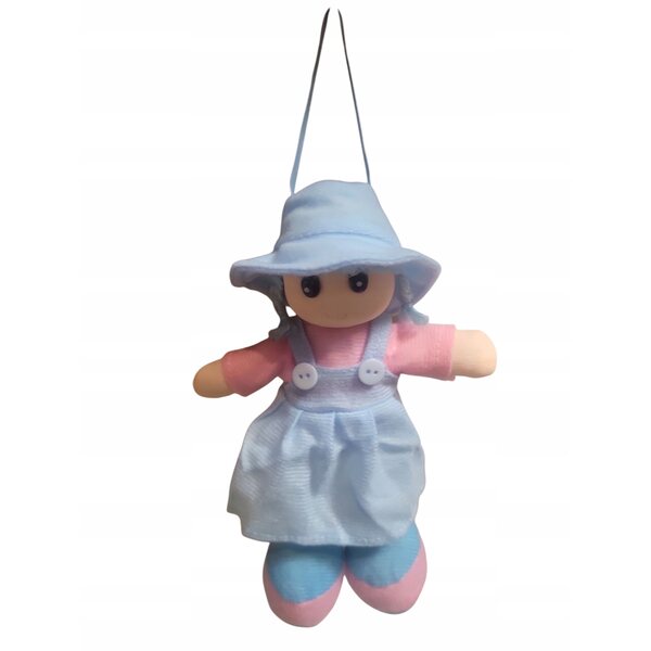Morbida bambola di pezza colorata, 20 cm, con ciondolo, sicura per i bambini