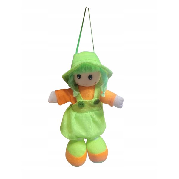 Morbida bambola di pezza colorata, 20 cm, con ciondolo, sicura per i bambini