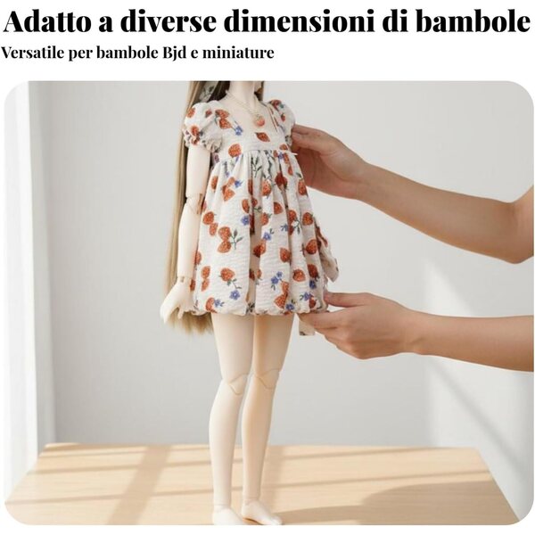 predolo Abito Principessa Fragole per Bambola BJD 30-60 cm, Vestito con Fiocchi Arancione