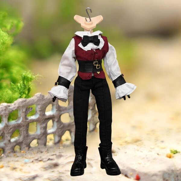 Abito Vintage 1:12 per Action Figure con Camicia, Gilet e Pantaloni Retrò Eleganti