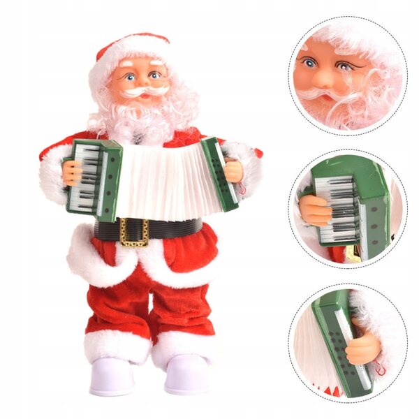Elektrischer Weihnachtsmann, rot, Weihnachtsdekoration, 30 x 13 cm, für Kinder und Zuhause