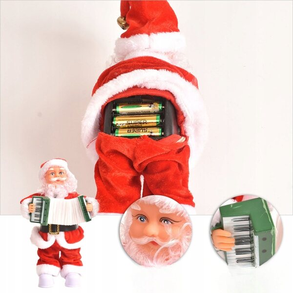 Elektrischer Weihnachtsmann, rot, Weihnachtsdekoration, 30 x 13 cm, für Kinder und Zuhause