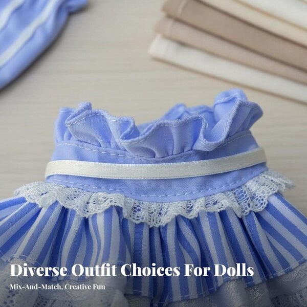 Lolita-Outfit für 1/6 BJD-Puppen – weiches und langlebiges blaues Sweatshirt-Kleid