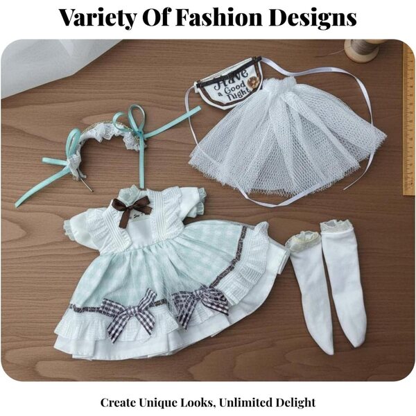 Lolita-Outfit für 1/6 BJD-Puppen – weiches und langlebiges blaues Sweatshirt-Kleid