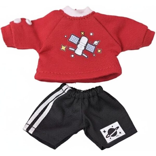 Set Felpa Rosso per Bambole OB11 e BJD 1/12 - Abbigliamento Morbido e Adorabile
