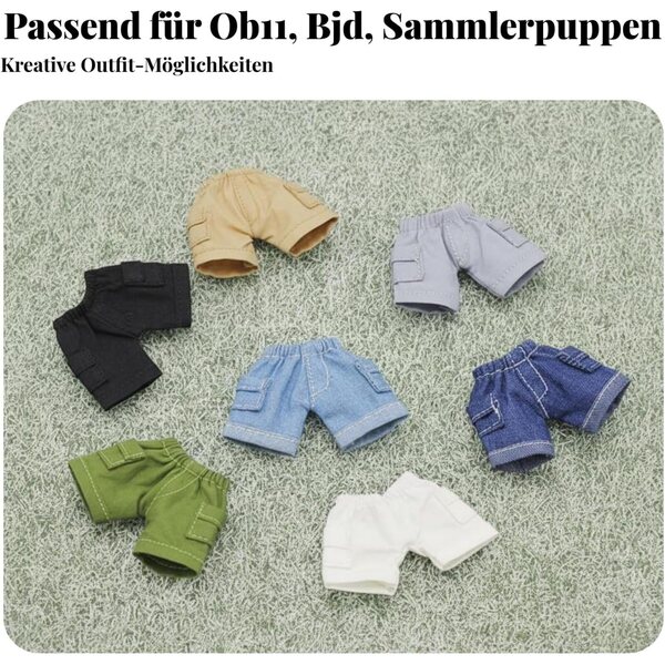 Cargohose für Predolo-Puppen, kurze und lange Jeans, moderner Stil in Schwarz