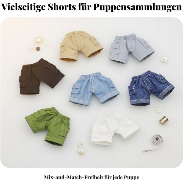 Cargohose für Predolo-Puppen, kurze und lange Jeans, moderner Stil in Schwarz