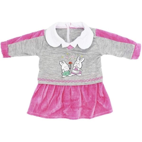 Langärmliges Kleid mit Hasenmuster für 46 cm große Uterui-Puppen