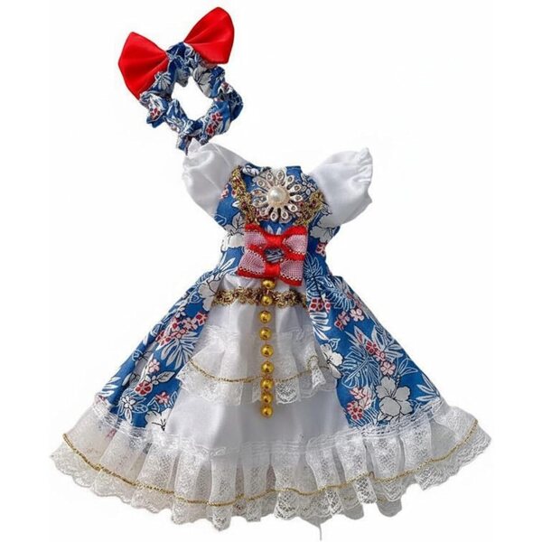 Kleid für 30-cm-Puppe mit süßem Volant-Design und passenden Accessoires