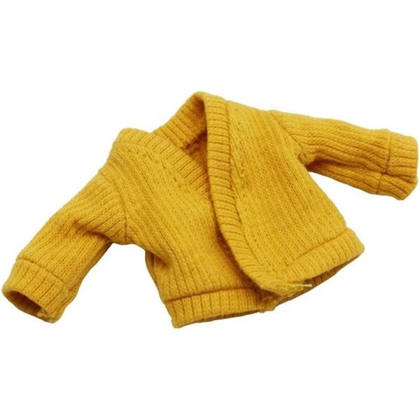 Cardigan lavorato a maglia giallo per bambole OB11 BJD 1/12 abbigliamento casual