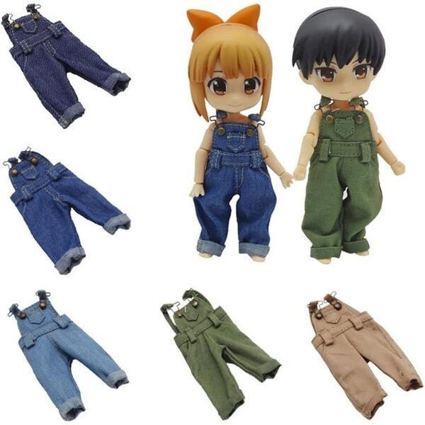 Denim-Overalls für 1/12 BJD-Puppen – Uterui-Modeaccessoire