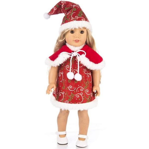 Vestiti Natalizi per Bambole 46 cm - Abito, Cappello e Scialle Uterui