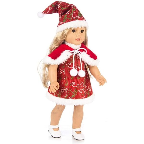 Vestiti Natalizi per Bambole 46 cm - Abito, Cappello e Scialle Uterui