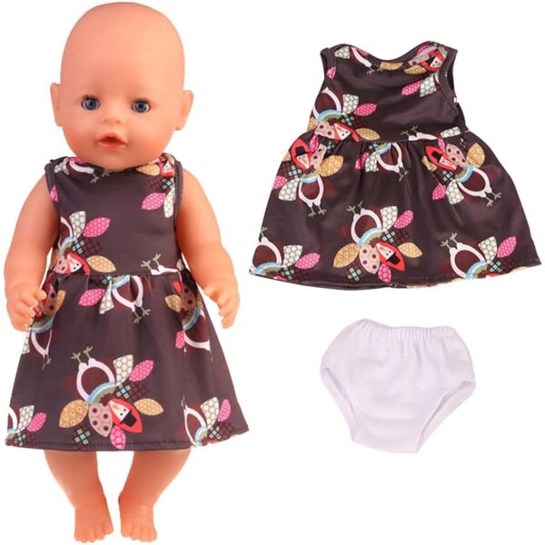 Uterui-Kleid für 46 cm große Puppe mit Rock und Höschen, Freizeitkleidung