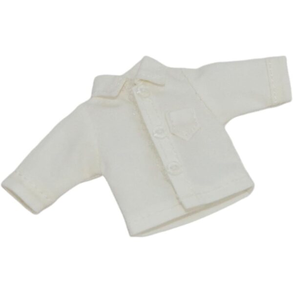 Oshhni Camicia Miniatura Uomo 1/12 Manica Lunga Tessuto Morbido Bianco