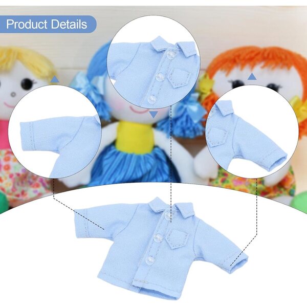 Blaues Langarm-T-Shirt für 1/12 Actionfigur | Kleidung Miniatur 6 Zoll
