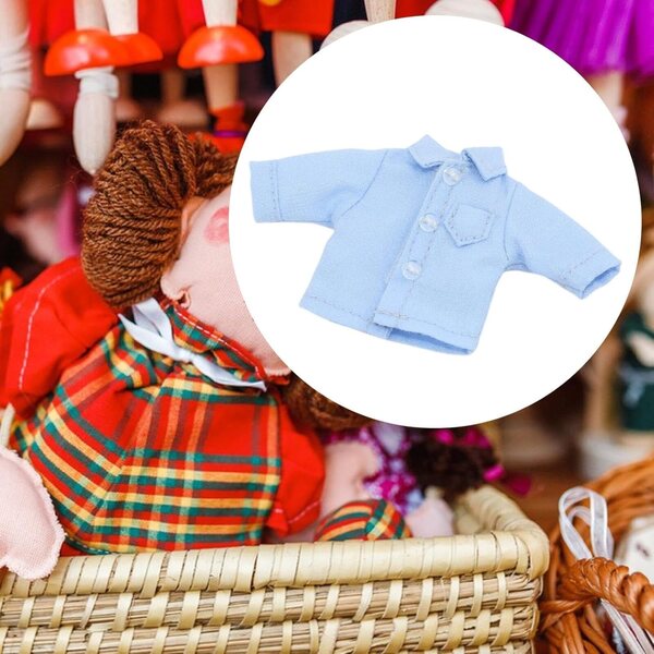 Blaues Langarm-T-Shirt für 1/12 Actionfigur | Kleidung Miniatur 6 Zoll