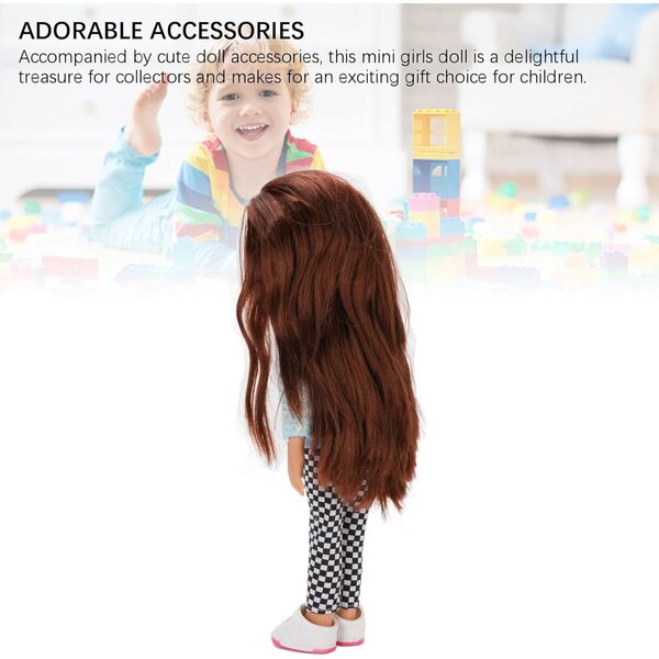 14-Zoll-Mädchenpuppe mit langen Haaren und austauschbarer Modekleidung