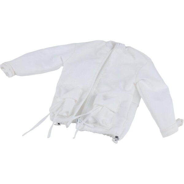 Giacca Bianca in Tessuto per Action Figure Femminile 1/6 con Cerniera - Look Realistico