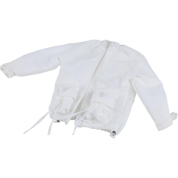 Giacca Bianca in Tessuto per Action Figure Femminile 1/6 con Cerniera - Look Realistico