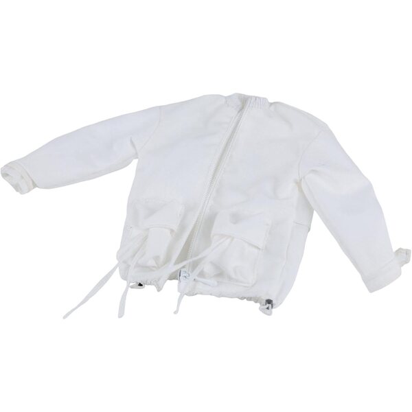 Giacca Bianca in Tessuto per Action Figure Femminile 1/6 con Cerniera - Look Realistico