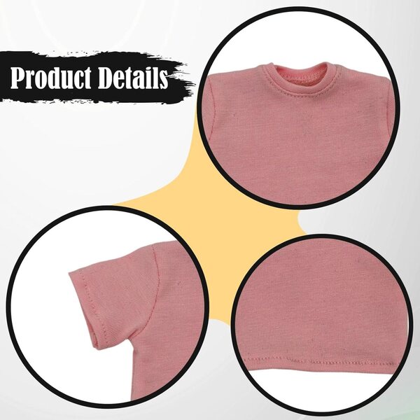 Maglietta Rosa per Action Figure 1/6 da 12 Pollici - Abbigliamento Moda Qectial