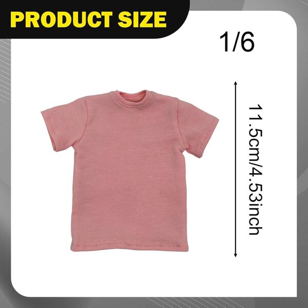Maglietta Rosa per Action Figure 1/6 da 12 Pollici - Abbigliamento Moda Qectial