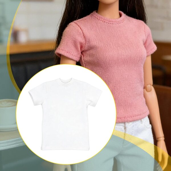 Maglietta Bianca per Action Figure 12 Pollici 1/6 in Tessuto Robusto e Versatile