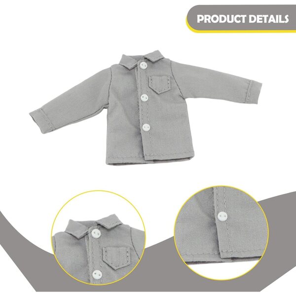 1:12 Miniatur-Shirt für männliche Actionfiguren 6 Zoll Folpus Grey