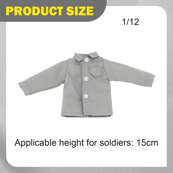 1:12 Miniatur-Shirt für männliche Actionfiguren 6 Zoll Folpus Grey